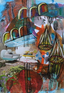 gemengde technieken op papier