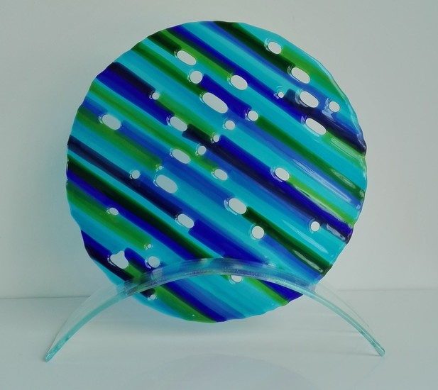 Cirkel in blauw en groene tinten 