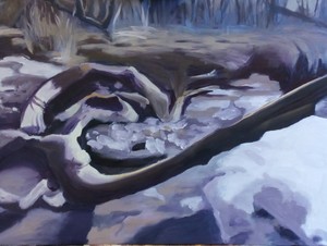 In deze groep de werken in olieverf op doek. De landschappen die ik hier afbeeld zijn voornamelijk gevonden in mijn eigen omgeving. bijvoorbeeld tijdens het uitlaten onze hond.