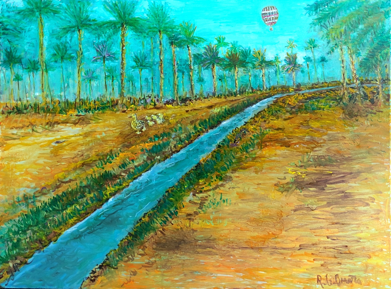 vliegen boven de palmen