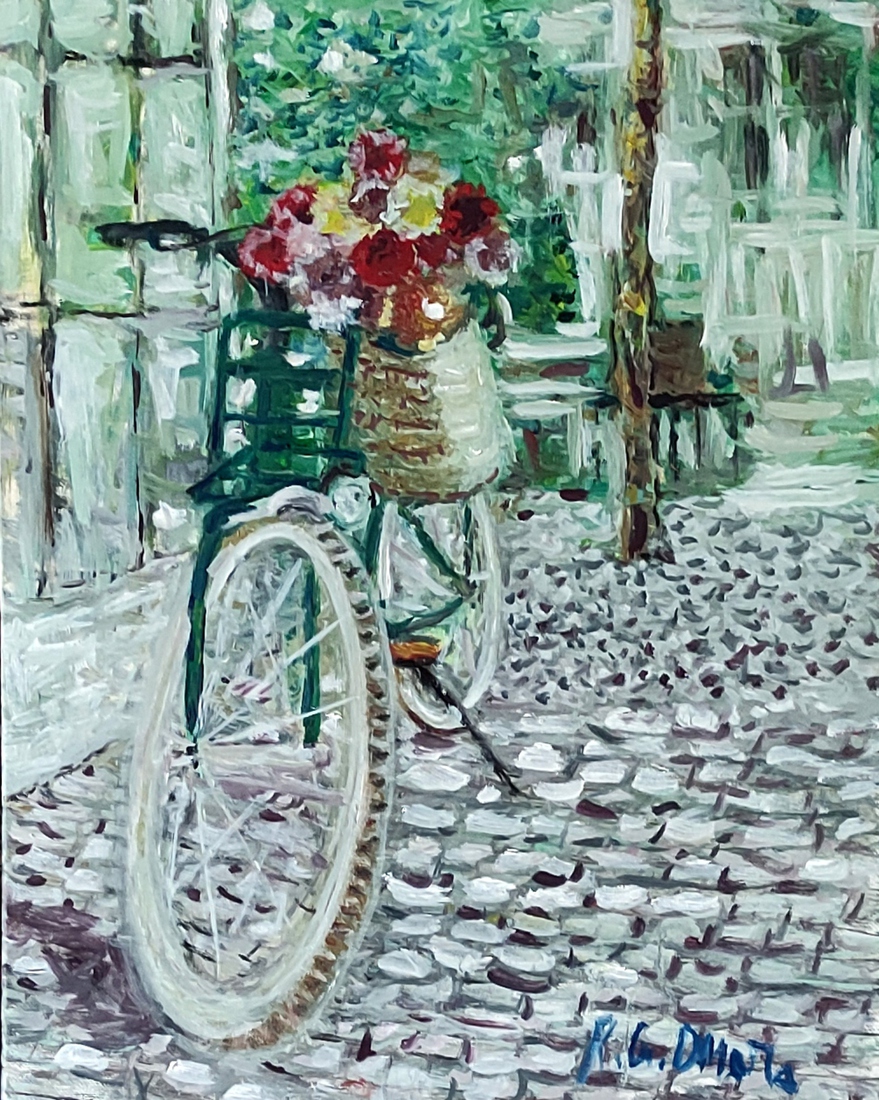 fiets met bloemen