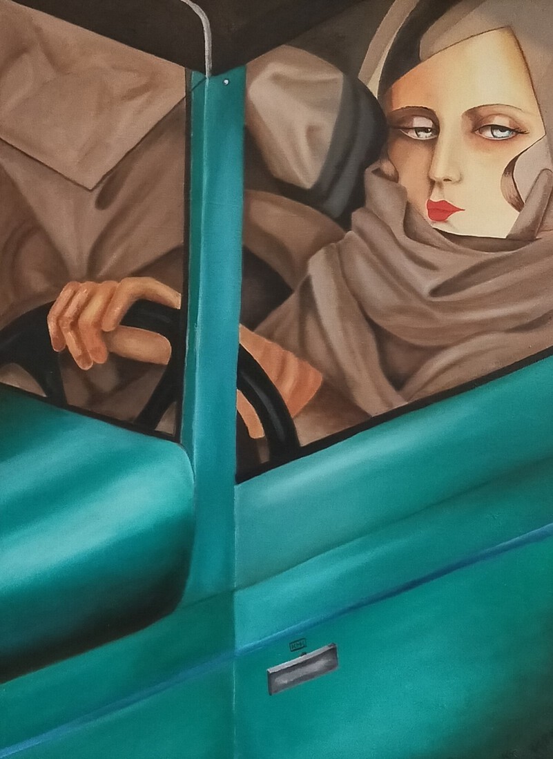 vrouw in auto