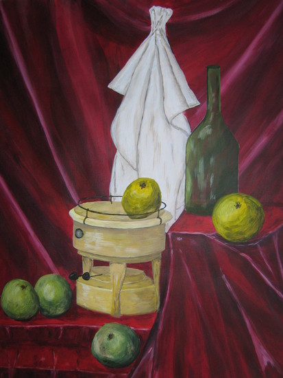 petroleumstel met appels