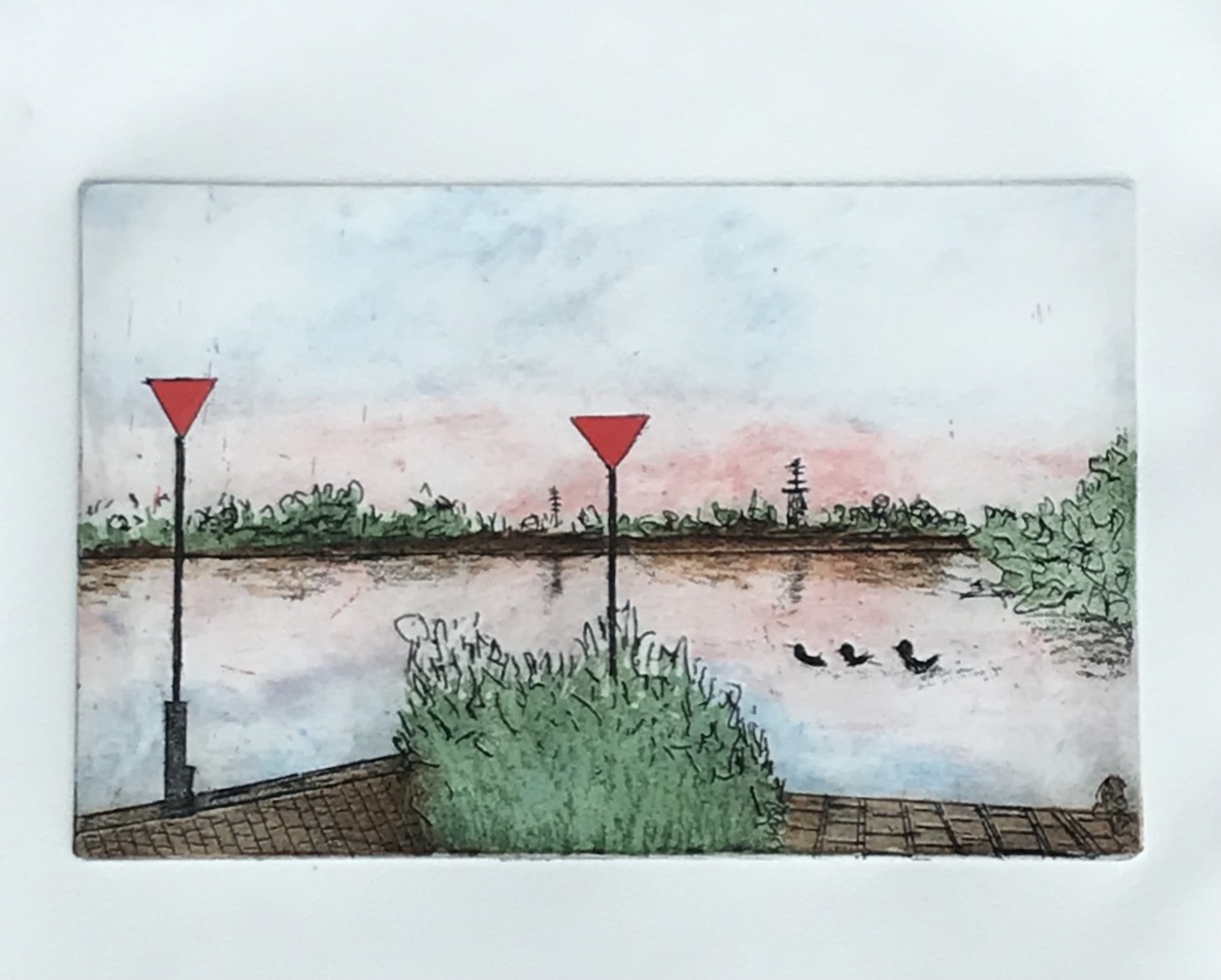 avondrood in de haven