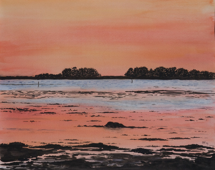 zonsondergang op het eiland Funen