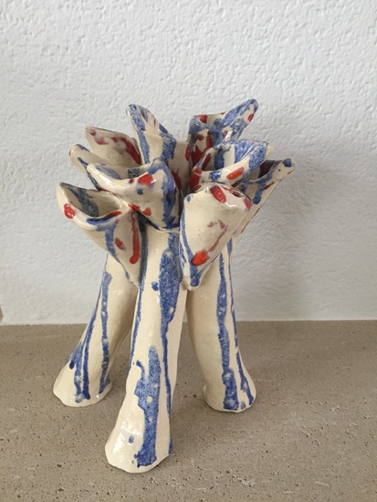 Boeket in rood en blauw