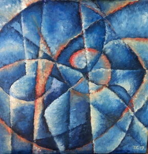 Het uitgangspunt van een stilleven is altijd een realistisch plaatje waarbij haar voorliefde voor organische vormen een rol speelt. Vervolgens speelt ze met het licht en de schaduwen, laat de juiste verhoudingen los, zoekt mooie combinaties en trek lijnen door. Zo wordt een stilleven langzaam maar zeker abstract.