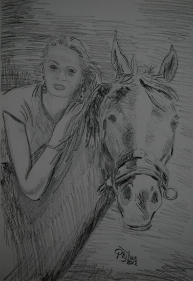 Girl with her horse