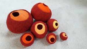 Verschillende gevilte objecten.