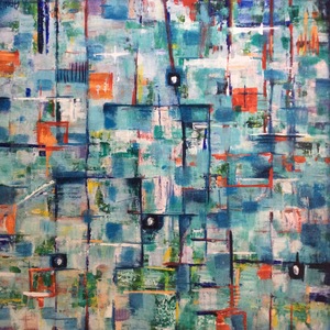 Abstract schilderen en de mogelijkheden in acryl zijn nog steeds in ontwikkeling.