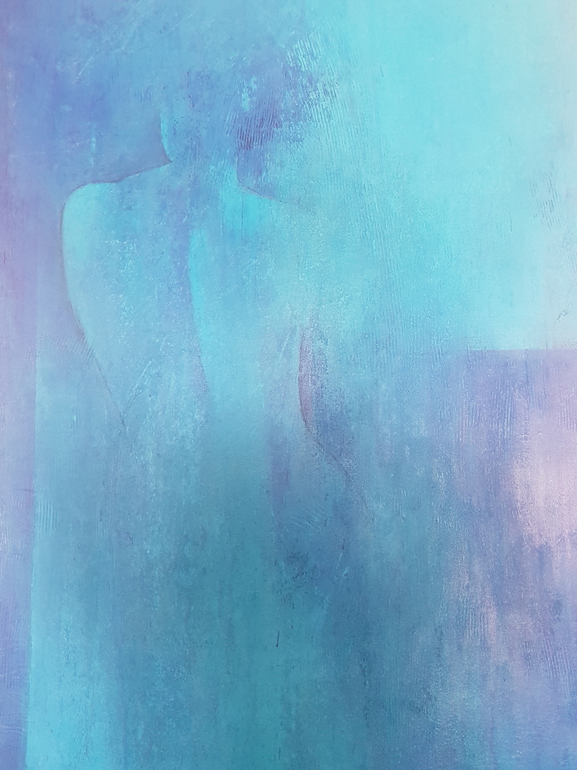 Blauw paarse vage vrouw