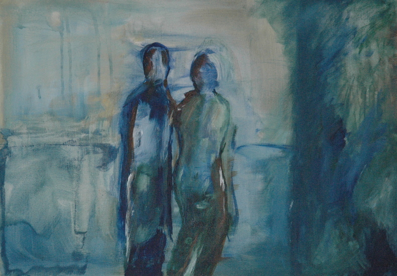 figuren in blauw I