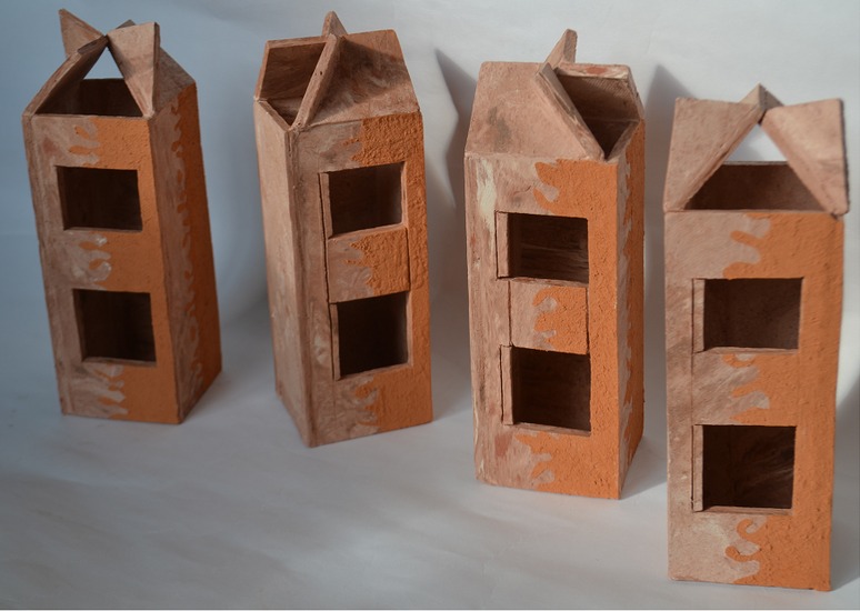 Terracotta lichthuisjes