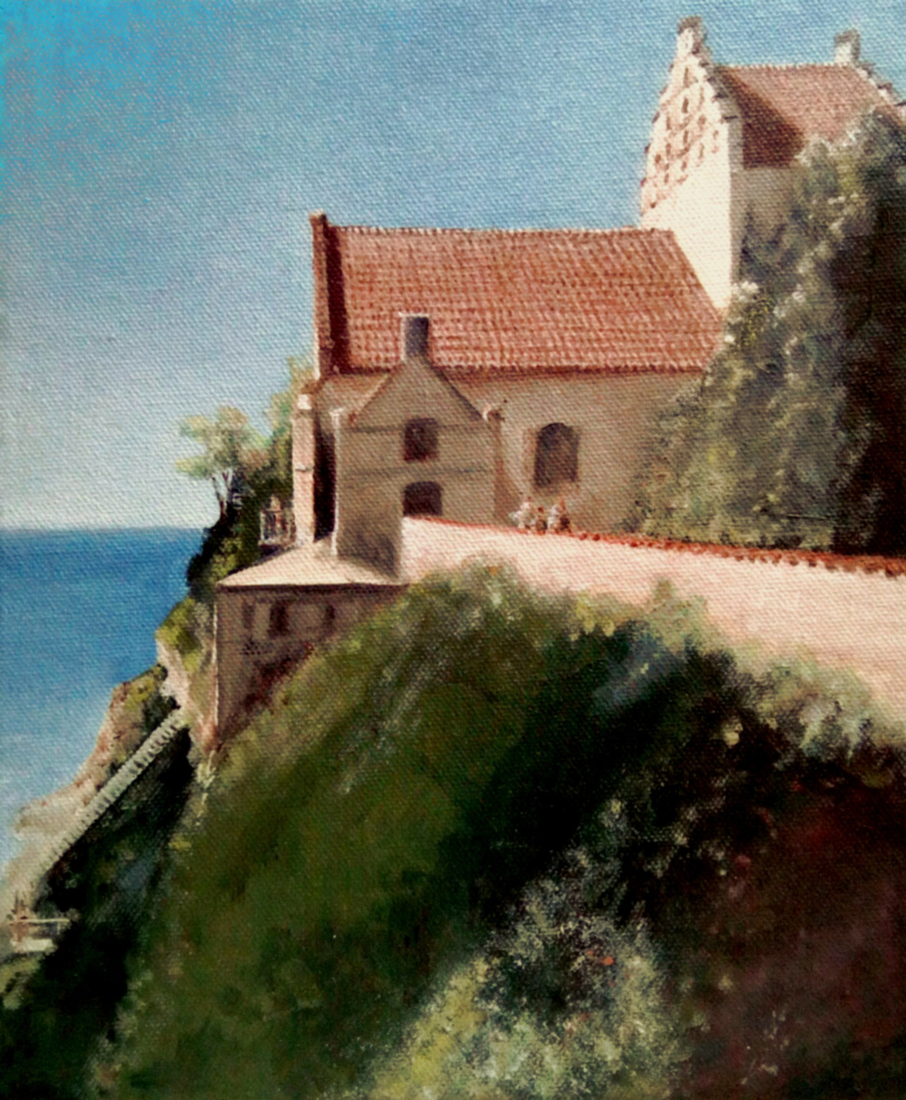 Kerkje op Stevns Klint, Denemarken