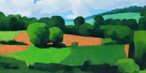 Het landschap van de Eifel is niet groots en indrukwekkend als de Alpen of Pyreneeën, maar eerder zacht, uitnodigend en op een bepaalde manier bekeken bijna abstract. Ik kom er regelmatig om te wandelen en te genieten van de rust. Dat leverde in de loop van de jaren ook een groot aantal schilderijen op.