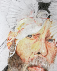 ‘Homo Ludens’ de spelende mens

Deze serie bestaat uit 8 portretten met 1 sluitstuk die de verbinding vormt.

Homo Ludens.
De spelende mens brengt immers levensvreugde, passie, creativiteit, warmte.
Het inspireert ons tot een wonderschone wereld, waar de natuur onze leermeester is en we al wat leeft zullen bewaken, koesteren en respecteren.
Door gebruik te maken van persoonlijke symbolen heb ik de personages(portretten) trachten uit te drukken als een Homo Ludens, de spelende mens.
