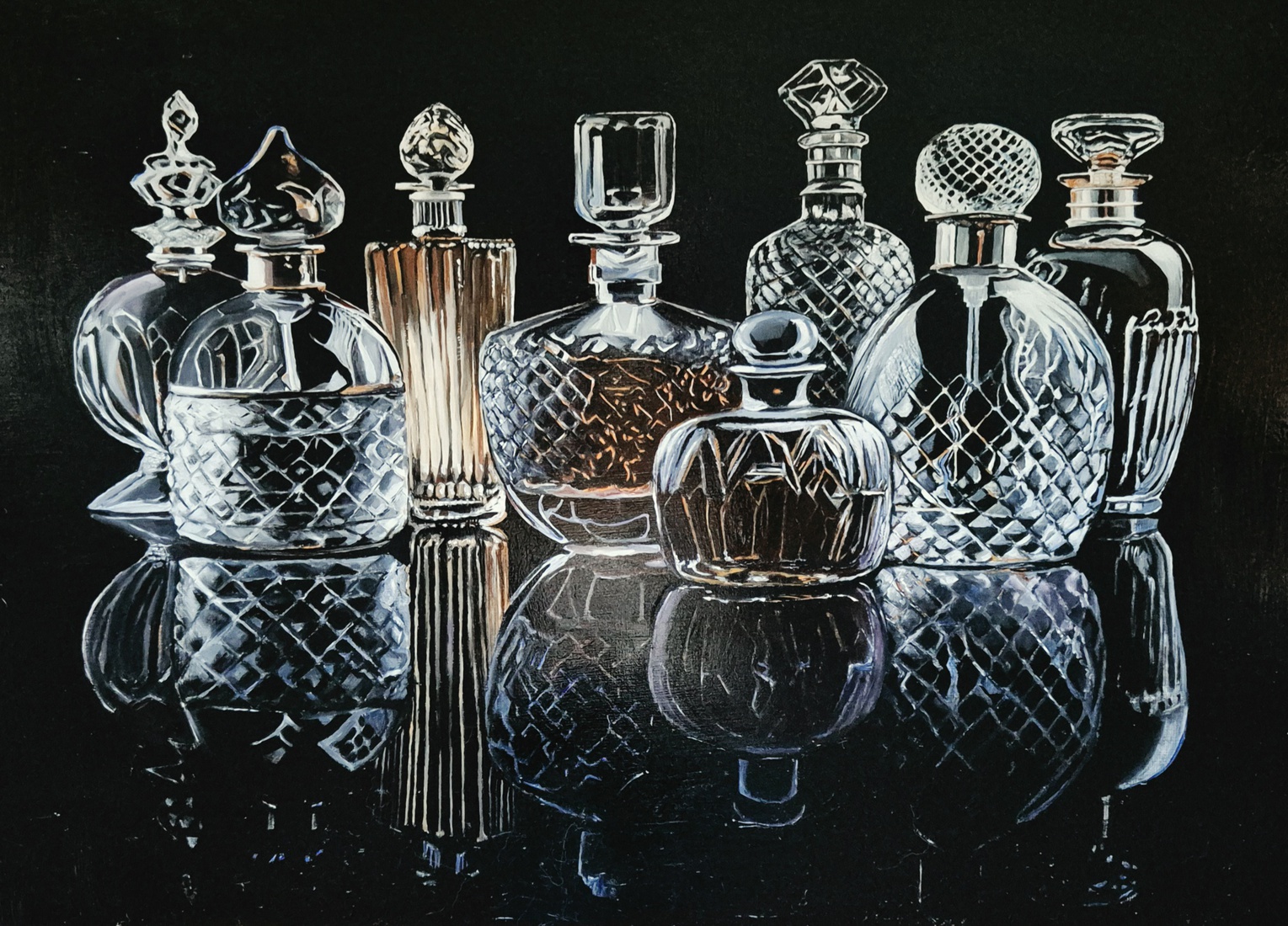 Parfumflesjes van kristal