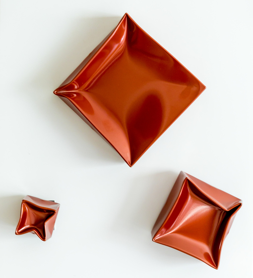 Vervormde kubussen rood metalic 20190012