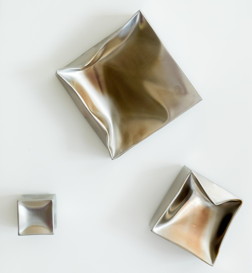 Vervormde kubussen gepolijste RVS 20190013