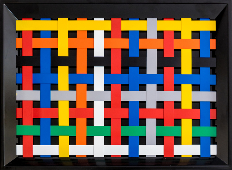 Vlechtwerk schilderij zwart 20190015