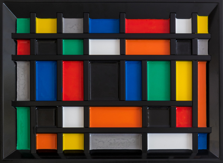 Vakjes Schilderij zwart 20190018