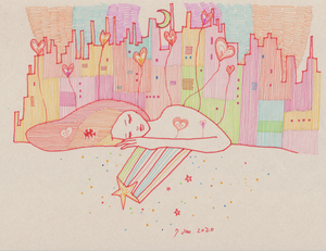 Paintings I made in 2020.
When I was in the hospital, I felt that living is a very hard work.
But I kill people easily in my story.
And I knew that I was not a good person.