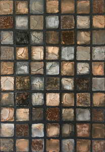 Gemengde (natuurlijke) materialen. Vierkanten.