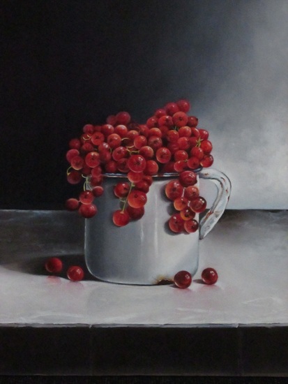 Stilleven met rode bessen