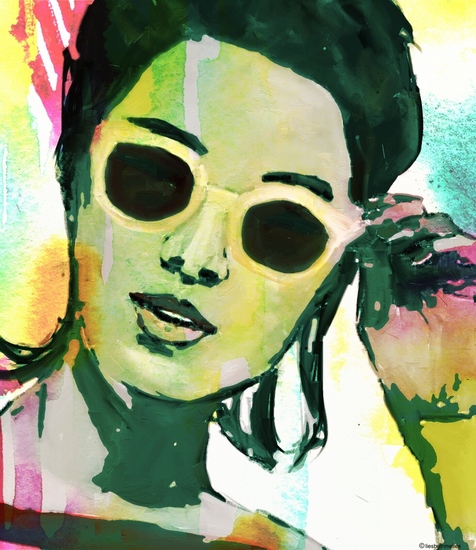 Ipad kunst : Serie vrouw met zonnebril