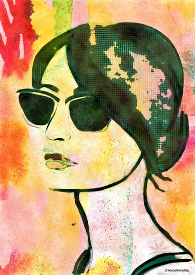 Ipad kunst : Serie vrouw met zonnebril