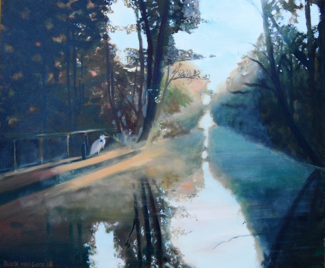 Ochtendmist op de Boomtocht in het Naardermeer