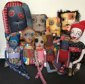 Kleurige lappenpoppen van fantasie figuren