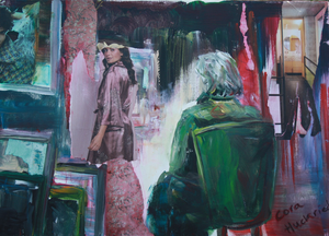 collage olieverf op doek