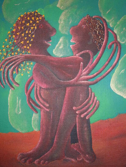 LANDING, acryl op jute