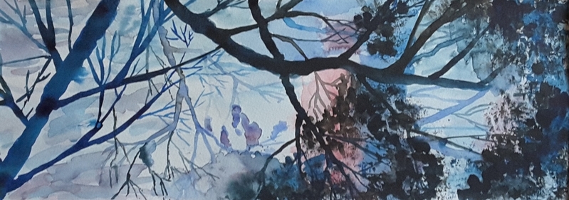 Subtiele takken aquarel