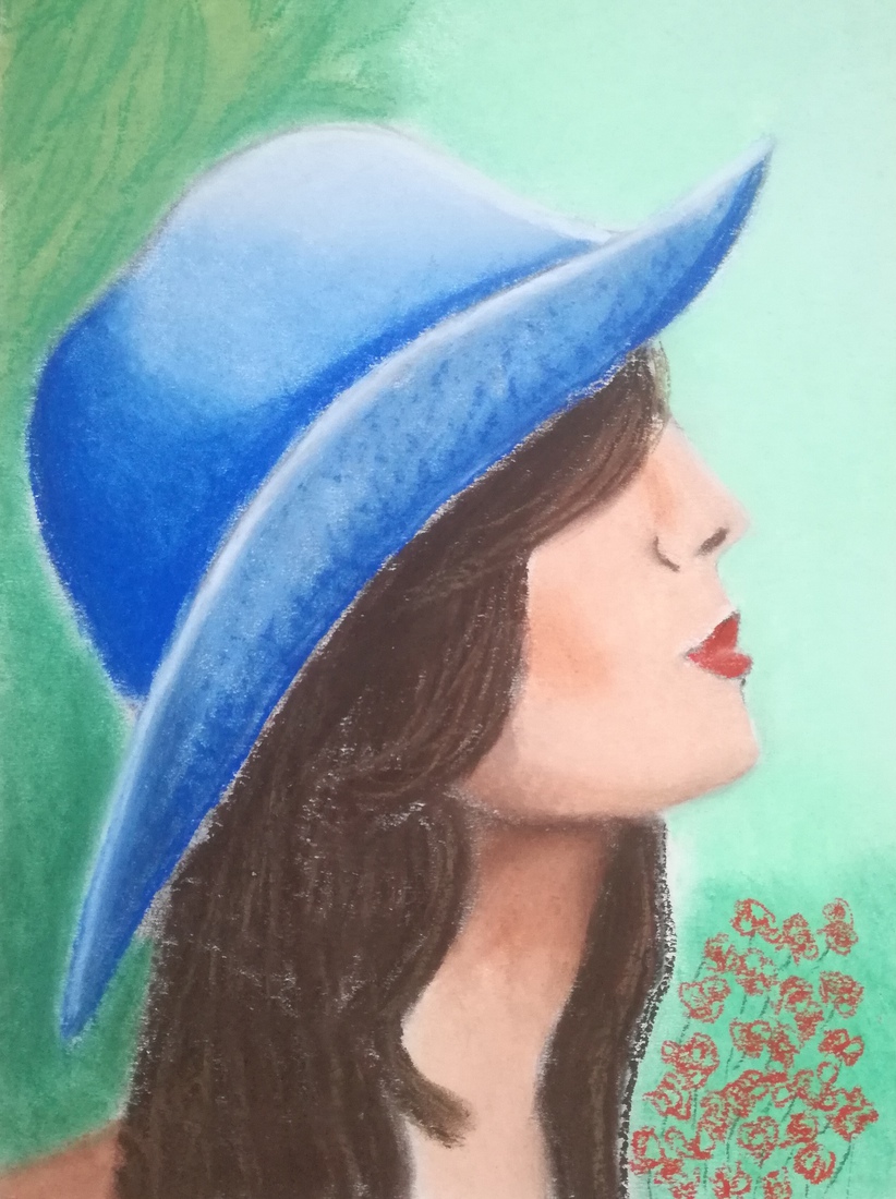 Portret in pastel: 'Flower Power'