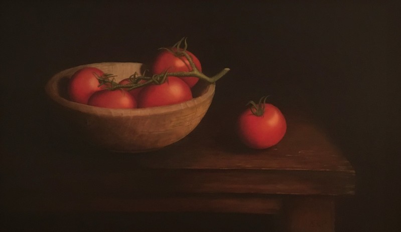 Tomaten in houten nap