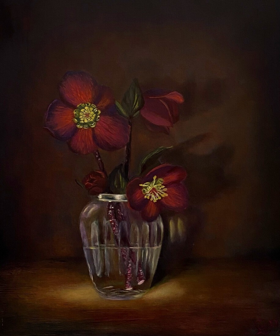 Lepelvaasje met Helleborus