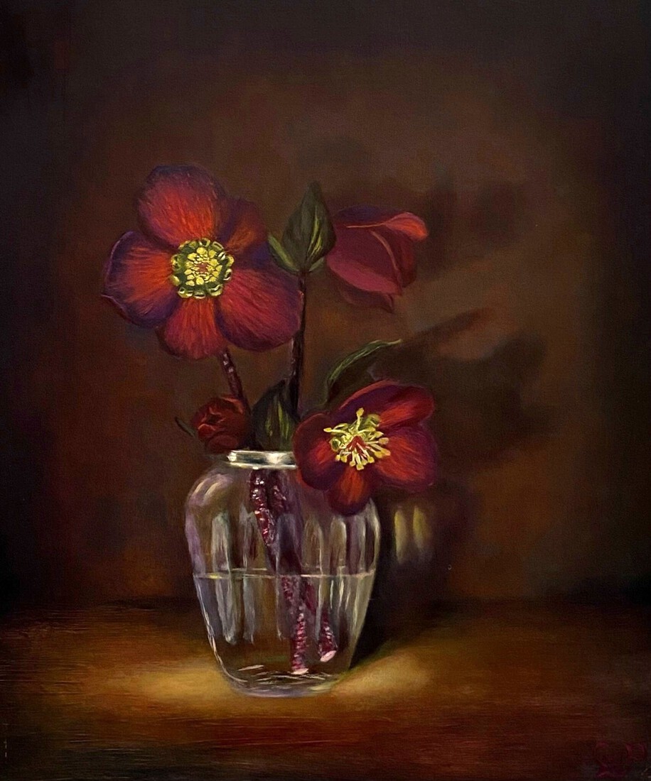 Lepelvaasje met Helleborus