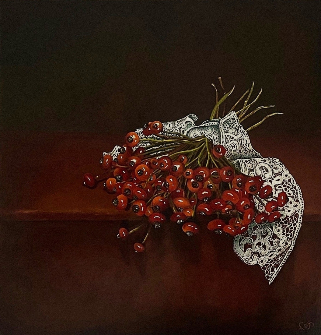 Rozenbottels met kant