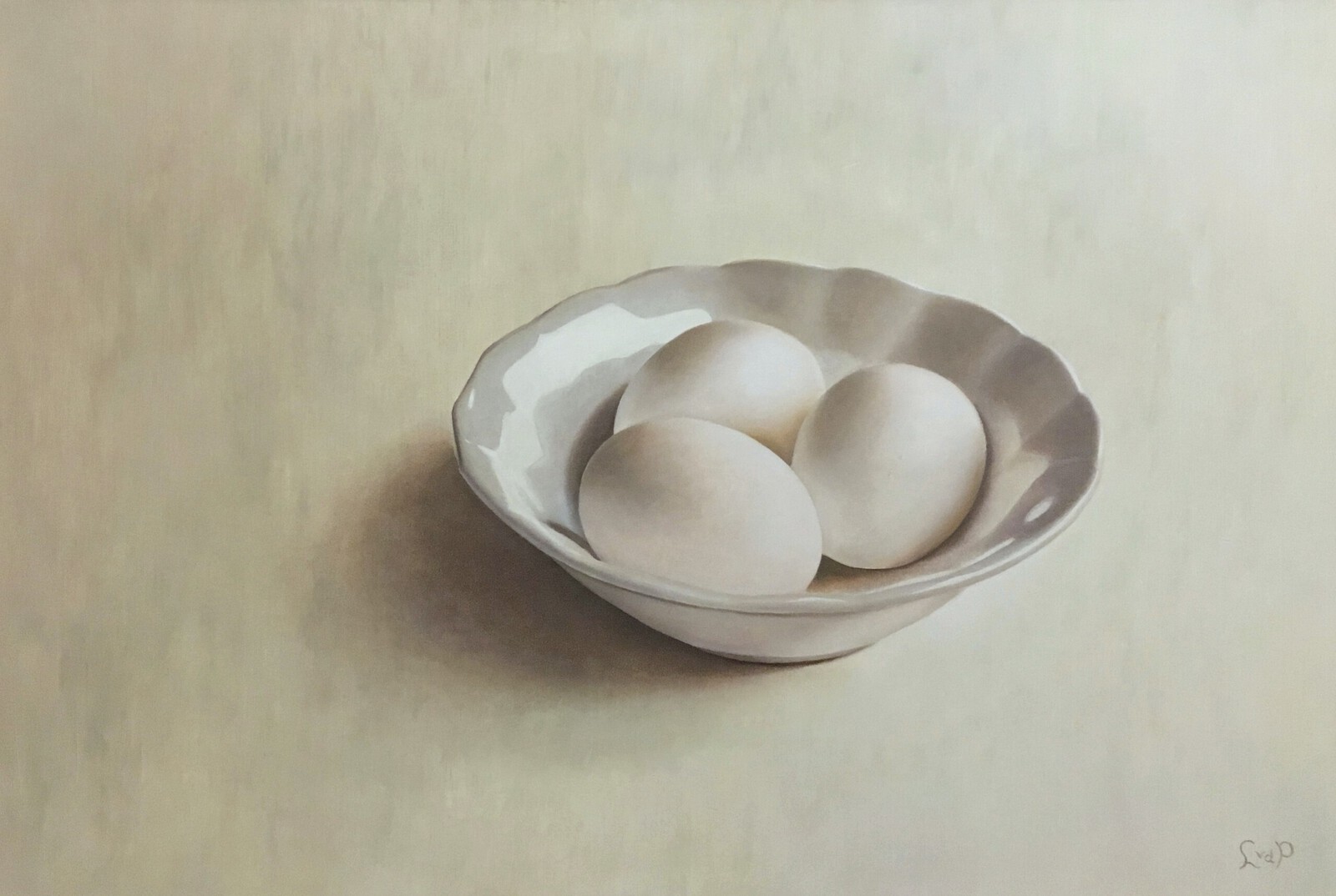 Drie eieren in een kom