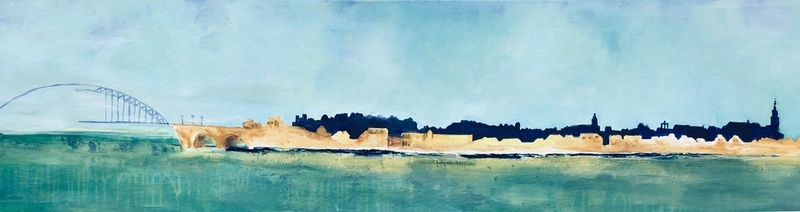 skyline Nijmegen blauw