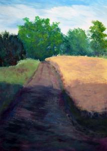 Met acryl of inkt op papier geschilderde landschappen rond Le Phaux (Auvergne).