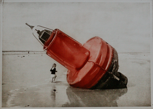 bij deze werken is het uitgangspunt een foto, die door middel van een polymeer plaat wordt afgedrukt. ( zie informatie pagina's)