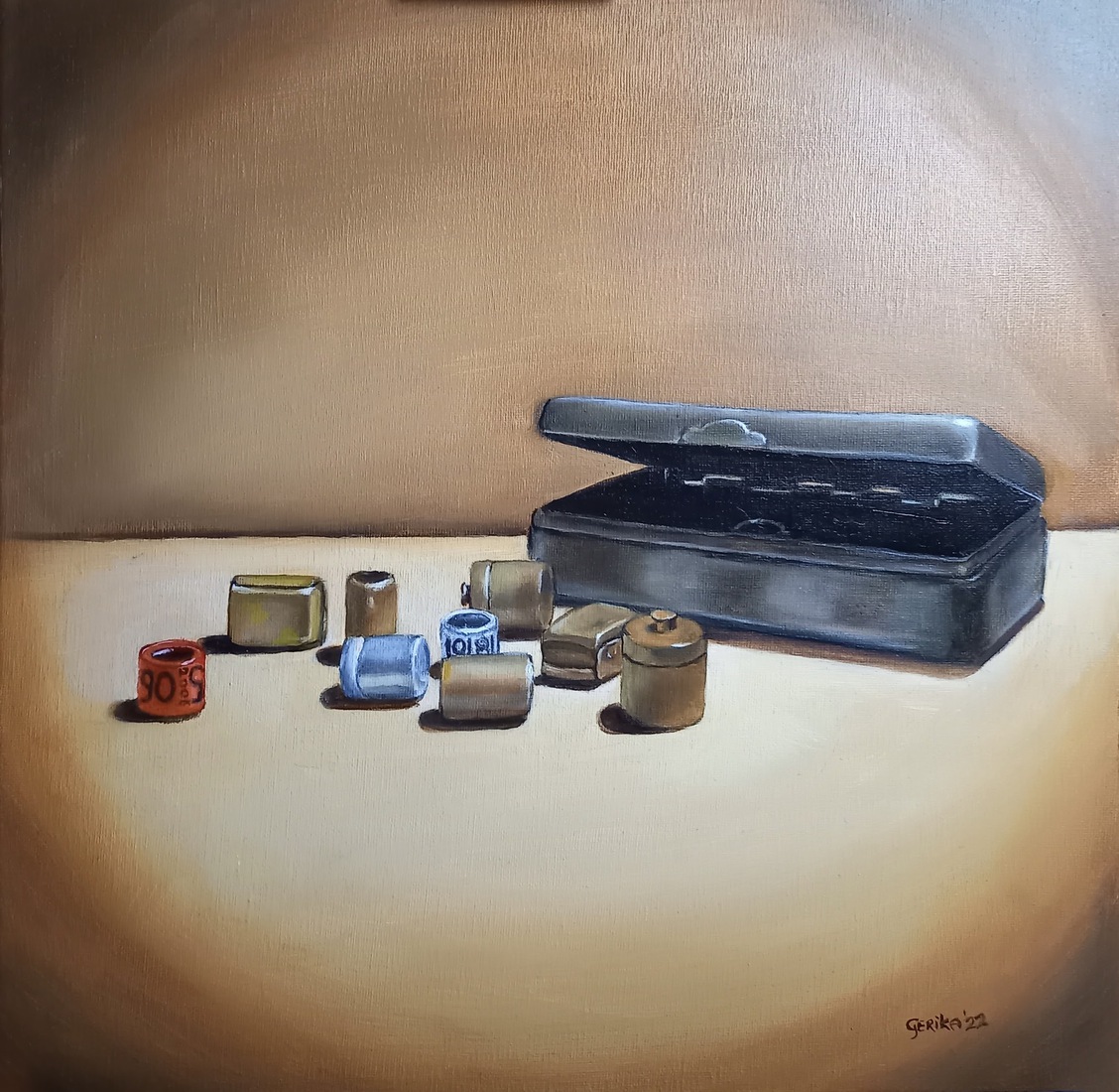 Shagdoosje met inhoud van papa Philemon