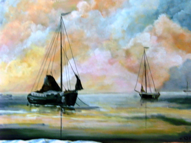 Voor anker op het wad