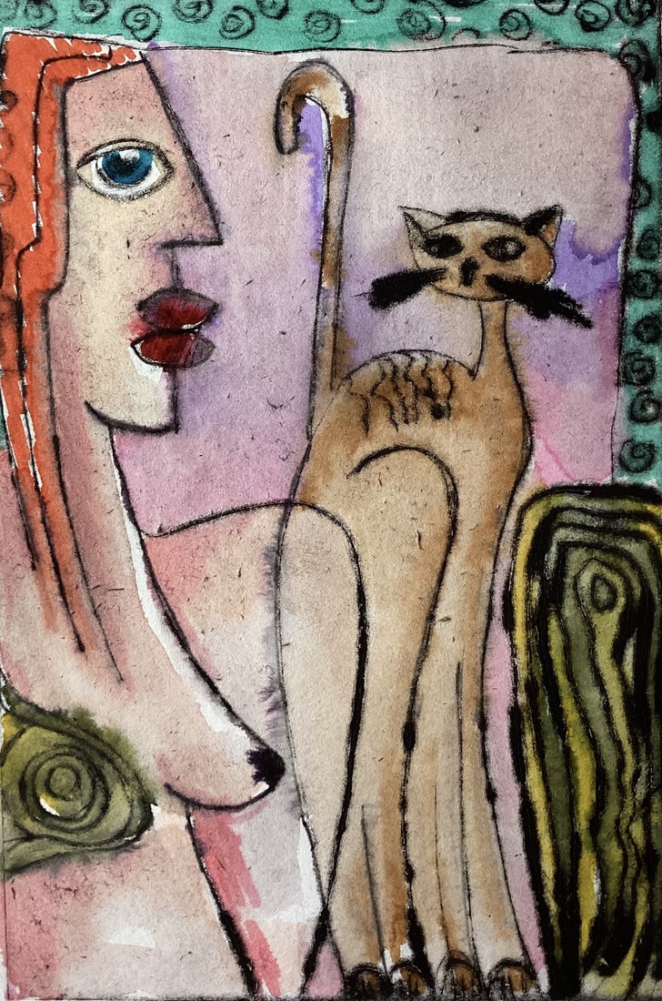 Vrouw met kat 2 