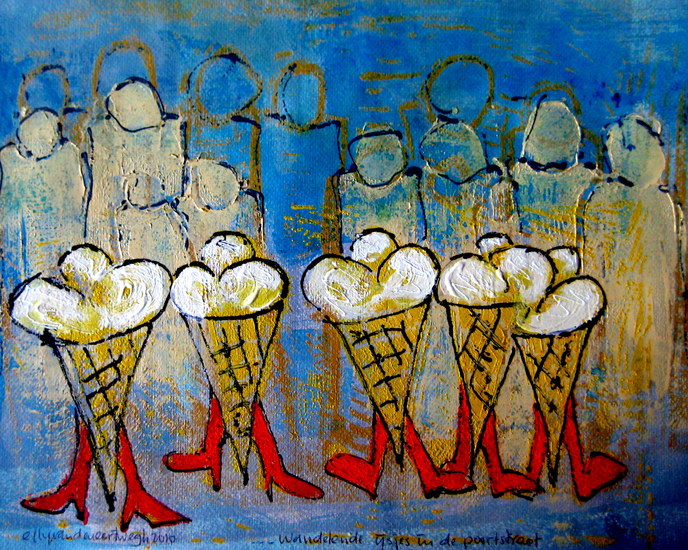 'Wandelende ijsjes in de Poortstraat..