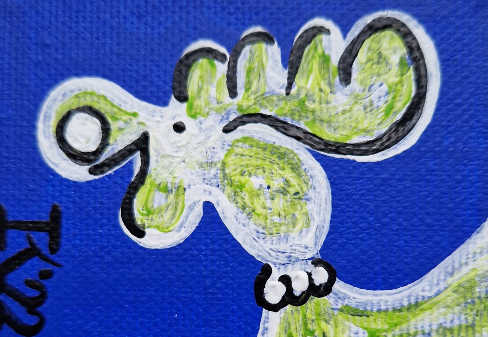 Vrolijk elandachtige felblauwe achtergrond