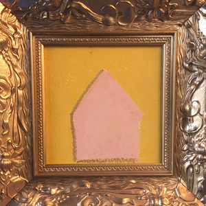 Een serie schilderijen waarbij de vergulde lijst integraal onderdeel is van het kunstwerk.